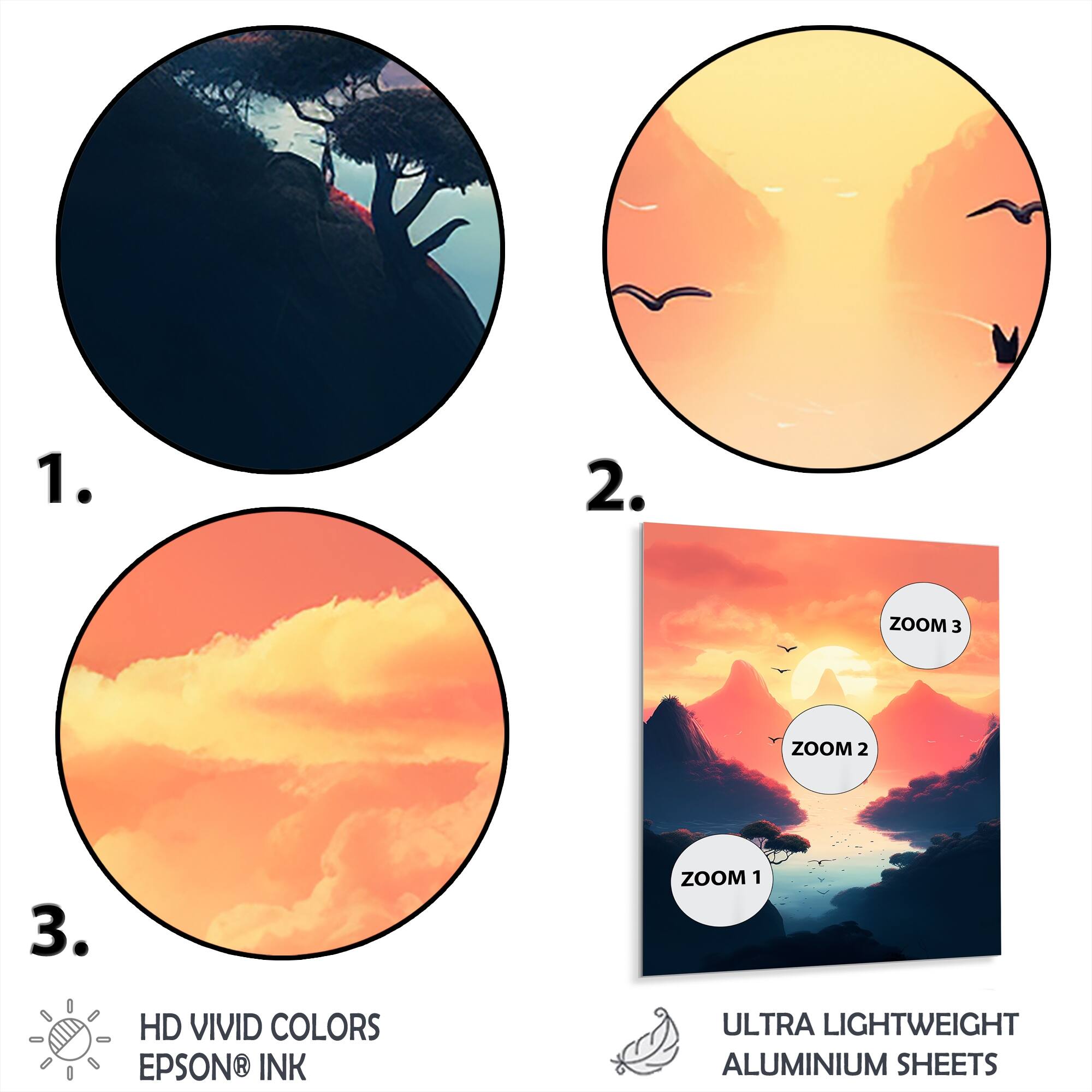 Designart "Aerial View Of Bright Mountains I" Landscape Mountains Metal